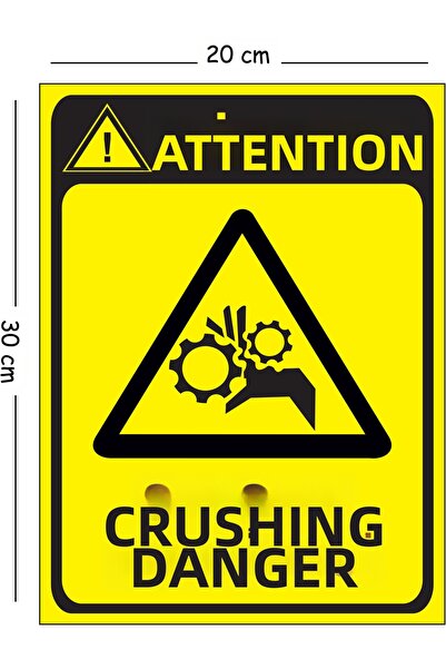 Mayeka Metal Attention Jamming Hazard 2 20X30 cm A4 Warning Work Safety Sign