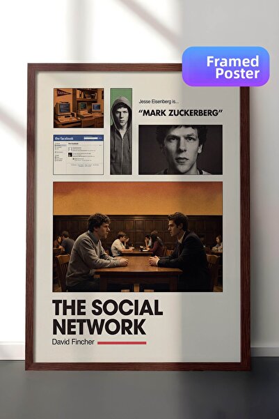 Postifull The Social Network Αφίσα με καφέ πλαίσιο, Πίνακας Κινηματογράφου κα...