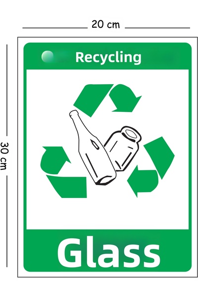 Mayeka Metal Recycle Glass 20X30 cm A4 Warning Work Safety Sign