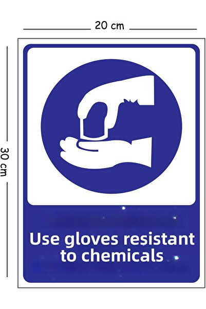 Mayeka Metal Chemical Resistant Gloves Use 20X30 cm A4 Warning Work Safety Sign