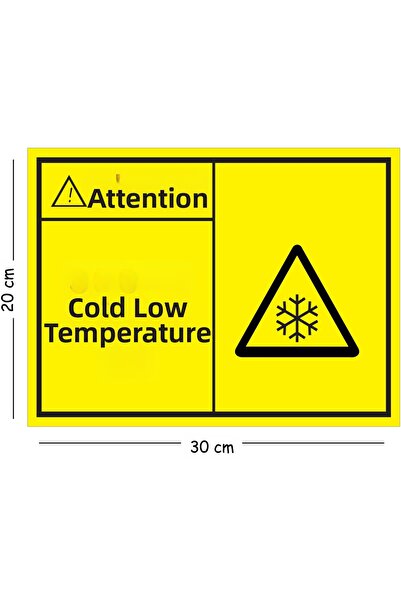 Mayeka Metal Attention Cold Low Temperature 20X30 cm A4 Warning Work Safety Sign
