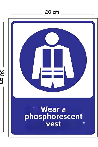 Mayeka Metal Phosphorescent Vest Wear 20X30 cm A4 Warning Work Safety Sign