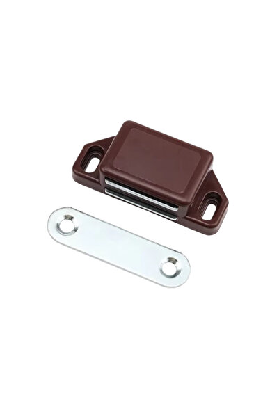Motorobit Mıknatıslı Plastik Mobilya Kapak Kilidi 36x25x15mm - Kahverengi