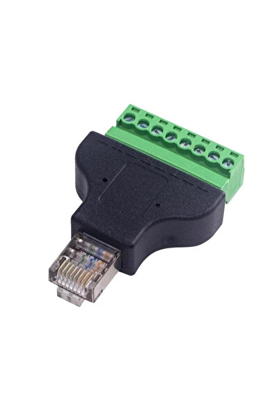 Genel Markalar RJ45 Erkek - 8 Pin Vidalı Terminal Dönüştürücü Adaptör