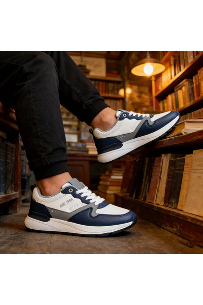 Tmall Pantofi sport bărbați, textil, B4053, Alb cu albastru