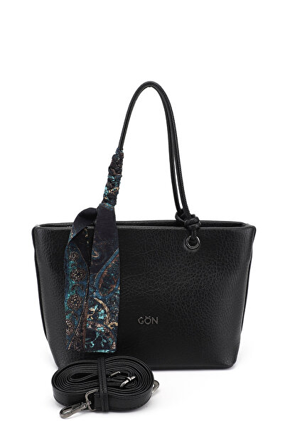 GÖNDERİ(R) Γυναικεία τσάντα χειρός και ώμου με μαύρο μακρύ λουράκι