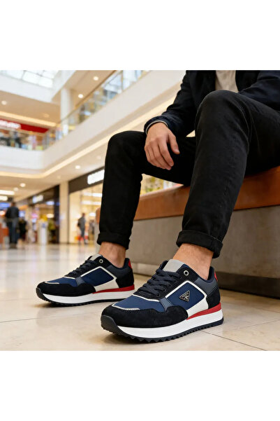 Tmall Pantofi sport bărbătești, din piele ecologică, B1298, albastru închis