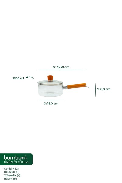 Bambum وعاء تيمو ذو مقبض طويل 18×8