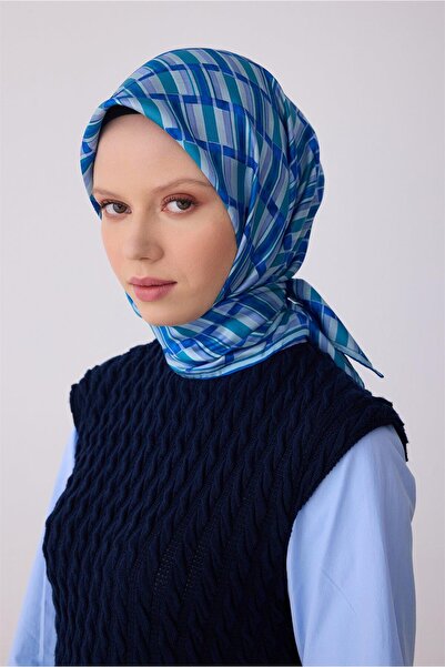 Belli Μαντήλι Tivil Pure Silk IST 4302 - 50 Μπλε Γεωμετρικό Σχέδιο