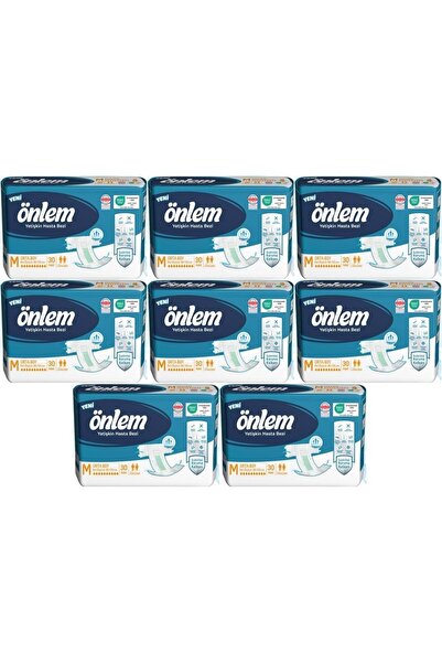ÖNLEM حفاضات للكبار بحزام خصر وسطح قماشي مقاس M - متوسط - 240 قطعة (8 عبوات*30)
