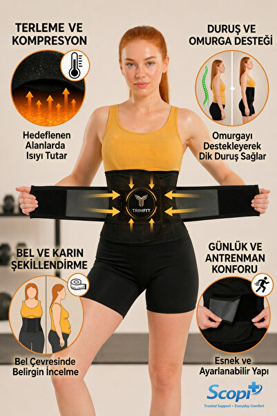 SCOPİ Premium Serisi Kadın Sauna Termal Terleme Zayıflama Bel Göbek Eritme İn...