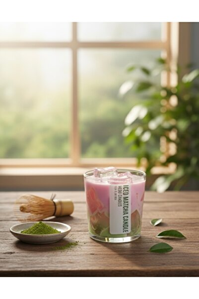 Medu Candles Iced Matcha Kokulu Soya Wax 350g Dekoratif Doğal Mum