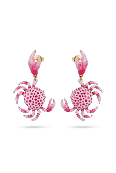 h&b design jewel Pembe Yengeç Küpe