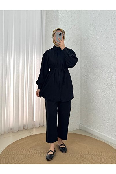 MİHRA STORE Πουκάμισο με μανίκια μπαλόνι και κρυφό κούμπωμα στον ώμο σε σχέδι...