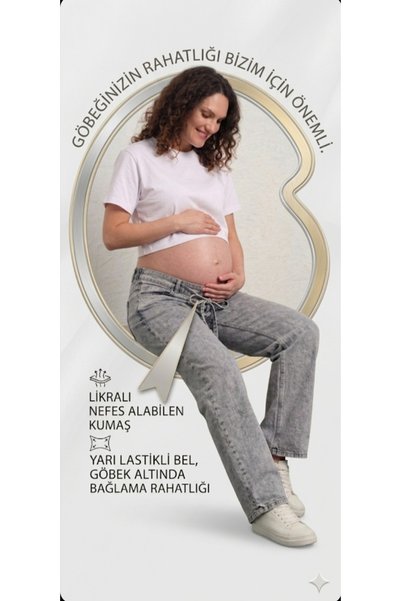 FİDAN FASHİON Fdn Jean Lycra Semi-Elasticized Maternity Pants
