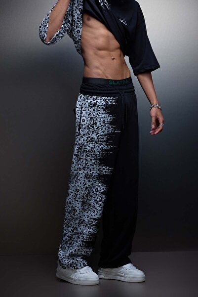 Slatra Ανδρική μαύρη φόρμα Side Effect Baggy