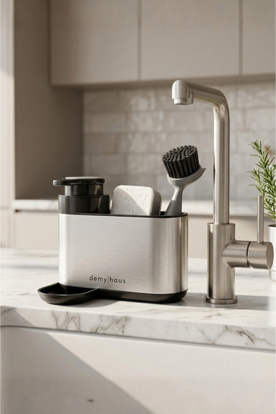 Demy Haus Δοχείο υγρού σαπουνιού για νεροχύτη κουζίνας από ανοξείδωτο ατσάλι