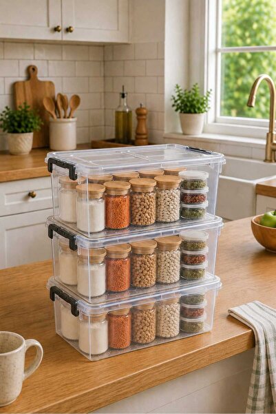 zemihra Plastic Horizontal Storage and Food Container with Lockable Lid 10 Li...