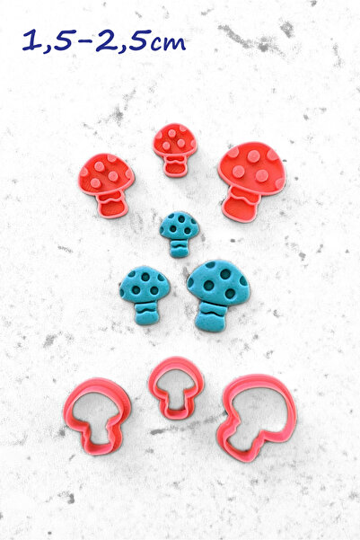 WE3D Spotted Mushroom Polymer Clay Ceramic Plasticine Mold Set 1.5 - 2 - 2.5cm