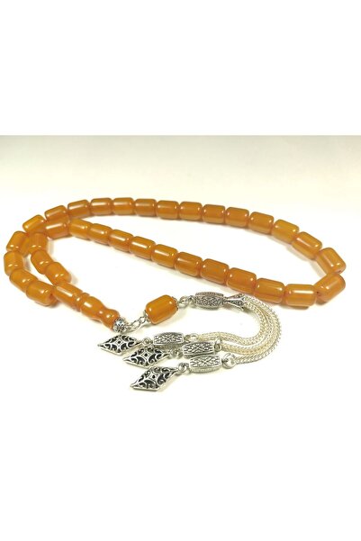 İskeçe Tesbih Silver Plated Conditioning Wonder Clamping Amber Certified 4150