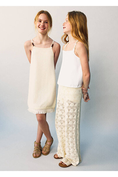 MANGO Kids Deniz kabuğu detaylı askılı tişört