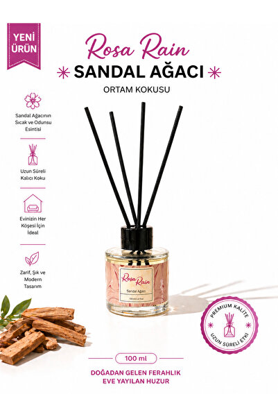 ROSA RAİN Sandal Ağacı Oda Kokusu 100 ml | Premium Reed Diffuser | Kalıcı ve ...