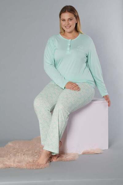 DOWRY Plus Size Long Sleeve Pajama Set B09-174