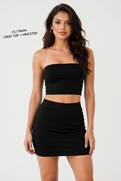 Olyssia Γυναικείο Μαύρο Σετ Μπλούζα-Παντελόνι - Εφαρμοστό, Ελαστικό και Μοντέ...