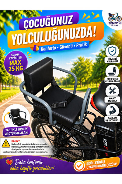 senfoniticaret Elektrikli Bisiklet Yan Korumalı Çocuk Koltuğu, Emniyet Kemerl...