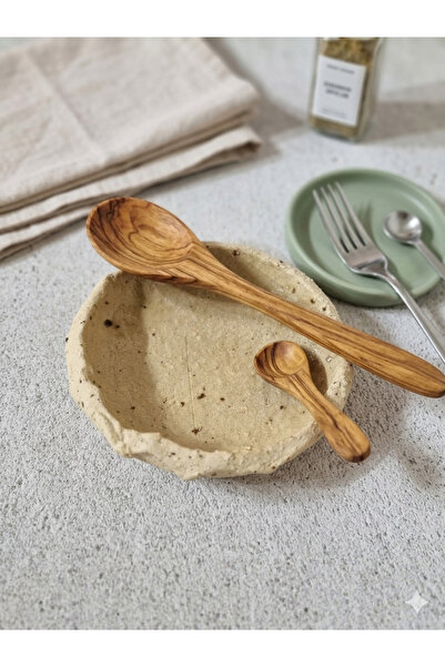 ÖZLEMKAYMAZ Minimal Stoneware Seramik Yuvarlak Kaşıklık – Tezgah Üstü Kaşık &...