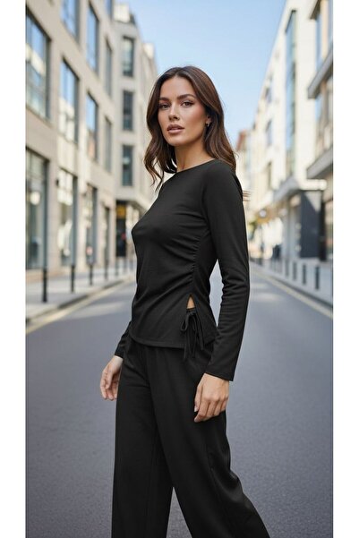 Moda Banuş Σετ αθλητικής φόρμας με φαρδύ φερμουάρ στο πλάι, από ύφασμα Modal,...