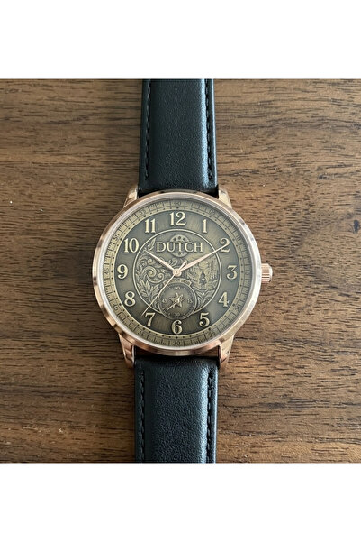 DUTCH STORE Sunset Watch – Soft Black Leather and Luxurious Rose Gold Frame
