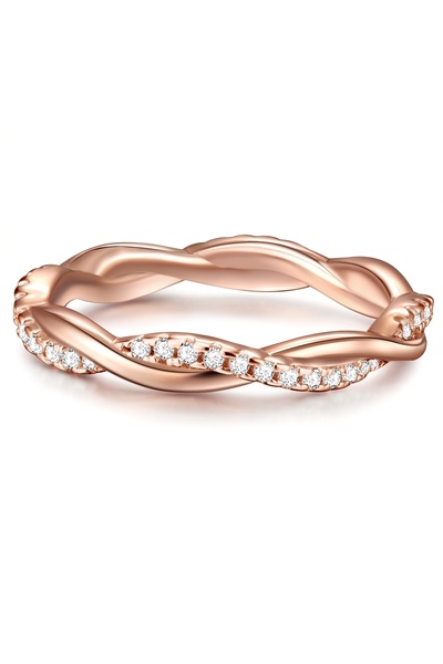 Trilani Silberring Ring Sterling Silber roségold Zirkonia weiß