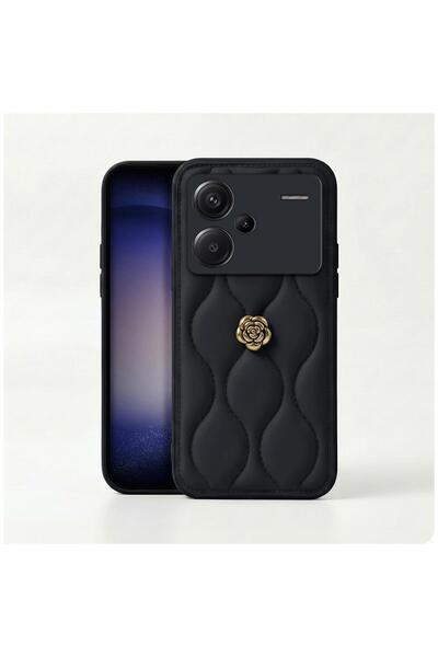 Zebana Xiaomi Redmi Note 13 Pro Plus 5G Uyumlu Kılıf Zebana Camellia Deri Kıl...