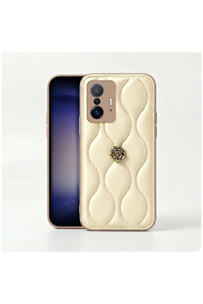 Zebana Xiaomi Mi 11t Compatible Case Zebana Camellia Leather Case Beige