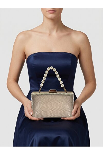 Biçanta Χρυσό χρυσό χρώμα λέιζερ μοτίβο φιδιού Γυναικείο βραδινό φόρεμα Τσάντ...