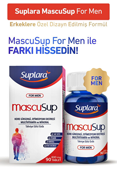 Suplara Mascusup For Men Kore Ginsengi, Epimedium Ekstresi, Multivitamin Ve M...