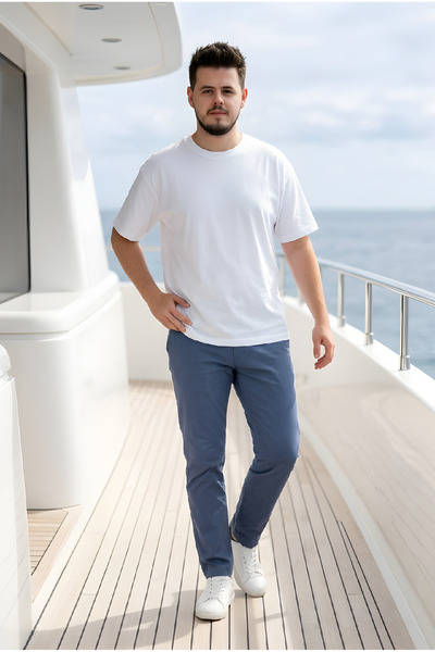 HOFFNUNG Unisex Βαμβακερό μπλουζάκι με λαιμόκοψη ποδηλάτου σε μεγάλο μέγεθος