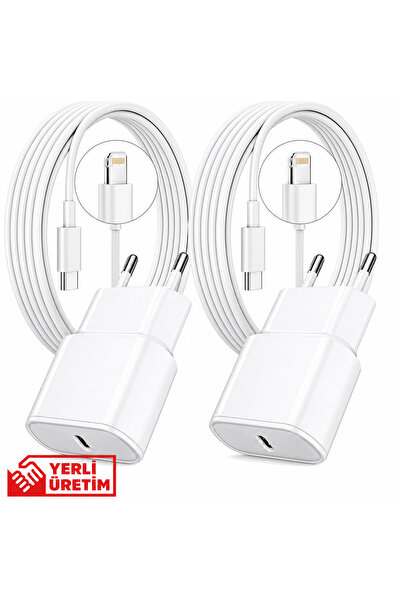 aheaks iPhone için Hızlı Şarj Cihazı, 2'li Paket PD 3.0 USB C Fiş ve 1 Metre ...
