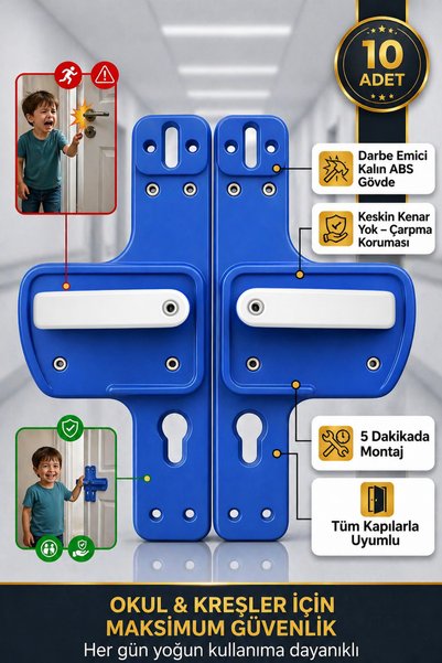 Life 360 Barrier Gate Handle for Schools, Nurseries, and Educational Facilities |   Child Safe |   Unbreakable |   10-Pack