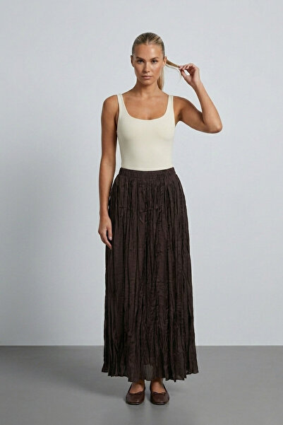 Şiir Vaduz Ελαστική Μέση, Λεπτομερής Φούστα CRASH με Σχέδιο και Γυναικεία Φού...