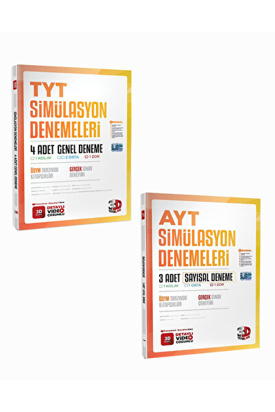 3D Yayınları 3D Yayınları TYT 4'lü AYT Sayısal 3'lü Genel Deneme (2 Kitap)