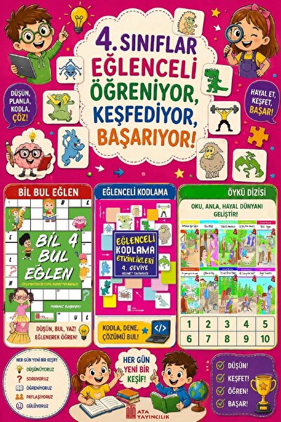 Ata Yayıncılık مجموعة من 10 قصص تجعلك تحب القراءة في الصفوف 4 - بيل بول فن فن...