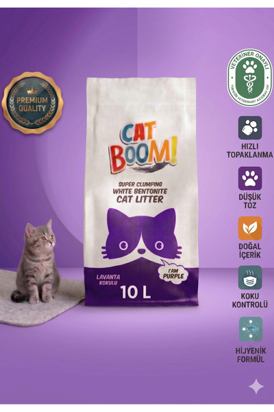 Cat Boom Lavanta Kokulu Bentonit Kedi Kumu 10 Lt