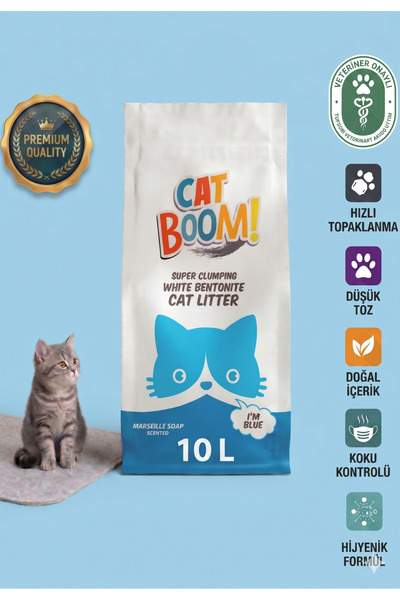 Cat Boom Marsilya Sabunu Kokulu Bentonit Kedi Kumu 10 Lt