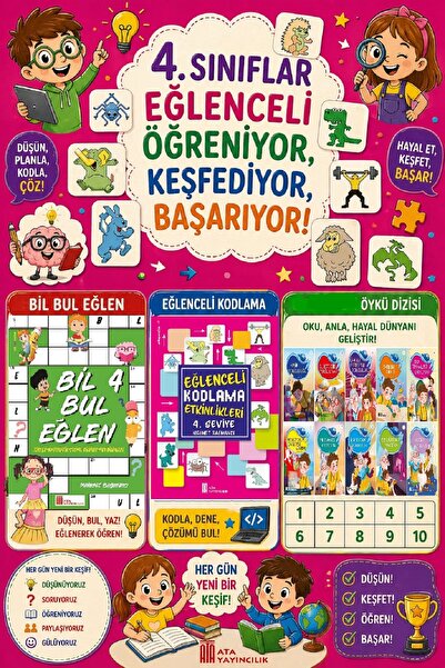 Ata Yayıncılık مجموعة من 10 قصص تجعلك تحب القراءة في الصفوف 4 - بيل بول فن - ...