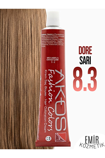 AKOS Yoğun Etkili Saç Boyası 60ml - Dore Sarı 8.3 + Pierra oksidan 60ml