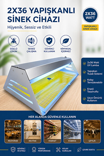 Sinektech Elektrikli Yapışkan Levhalı Sinek Öldürücü 2x36w 60cm Sinek Cihazı ...