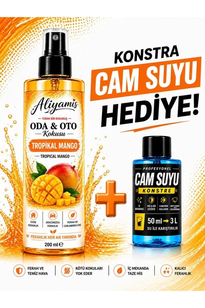 ALİYAMİS Oto Parfüm Tropikal Mango Sprey 200 Ml Otomobil Ve Ortam Oda Kokusu