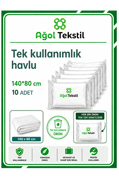 ağol tekstil Tek Kullanımlık Havlu Banyo/masaj/vücut Havlusu – 80x140 Cm (10 ...